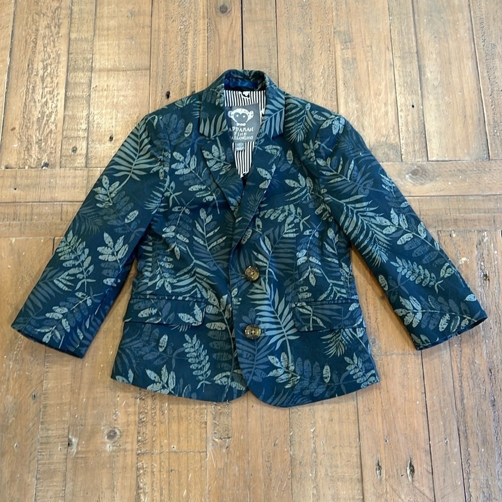 Appaman leaf print cotton blazer